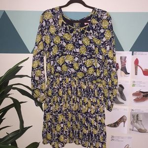 Best Society Floral Pleated Dress